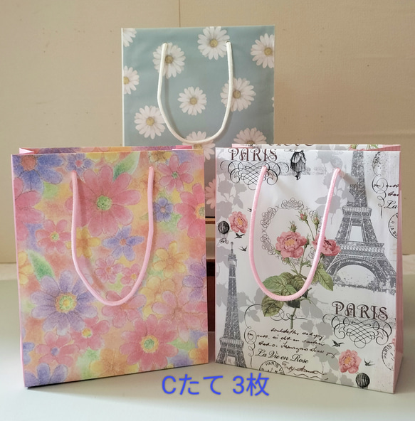 No.8【Cたて】ミニ紙袋3枚￥360(送料無料)ハンドメイド 1枚目の画像