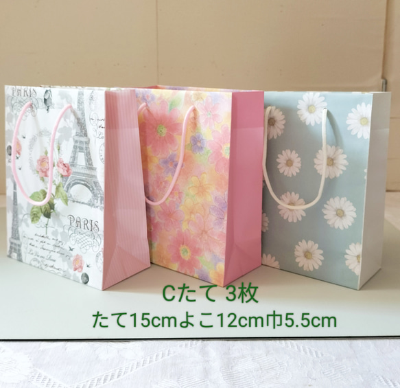 No.8【Cたて】ミニ紙袋3枚￥360(送料無料)ハンドメイド 3枚目の画像