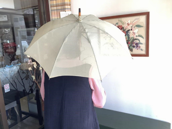 伝統織物のトップブランド塩沢織日傘（長尺）　 5枚目の画像