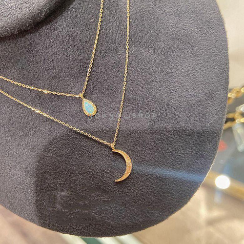 オパールネックレス 天然石 しずく一粒 S925シルバー ペンダント