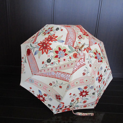 昭和レトロ・唐花模様の日傘（傘袋付き） 1枚目の画像