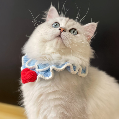 つまみ細工(紫)わんちゃん猫ちゃん用襟つき首輪 リボン無し・猫ちゃん首輪(合皮×サテン)16cm〜22cm | クイック