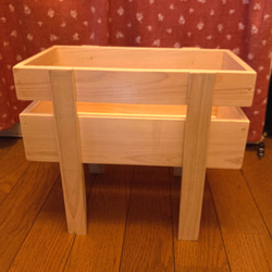 プランタースタンド　木製鉢カバー　ヒノキ　脚付き　ハンドメイド　インテリア雑貨 8枚目の画像