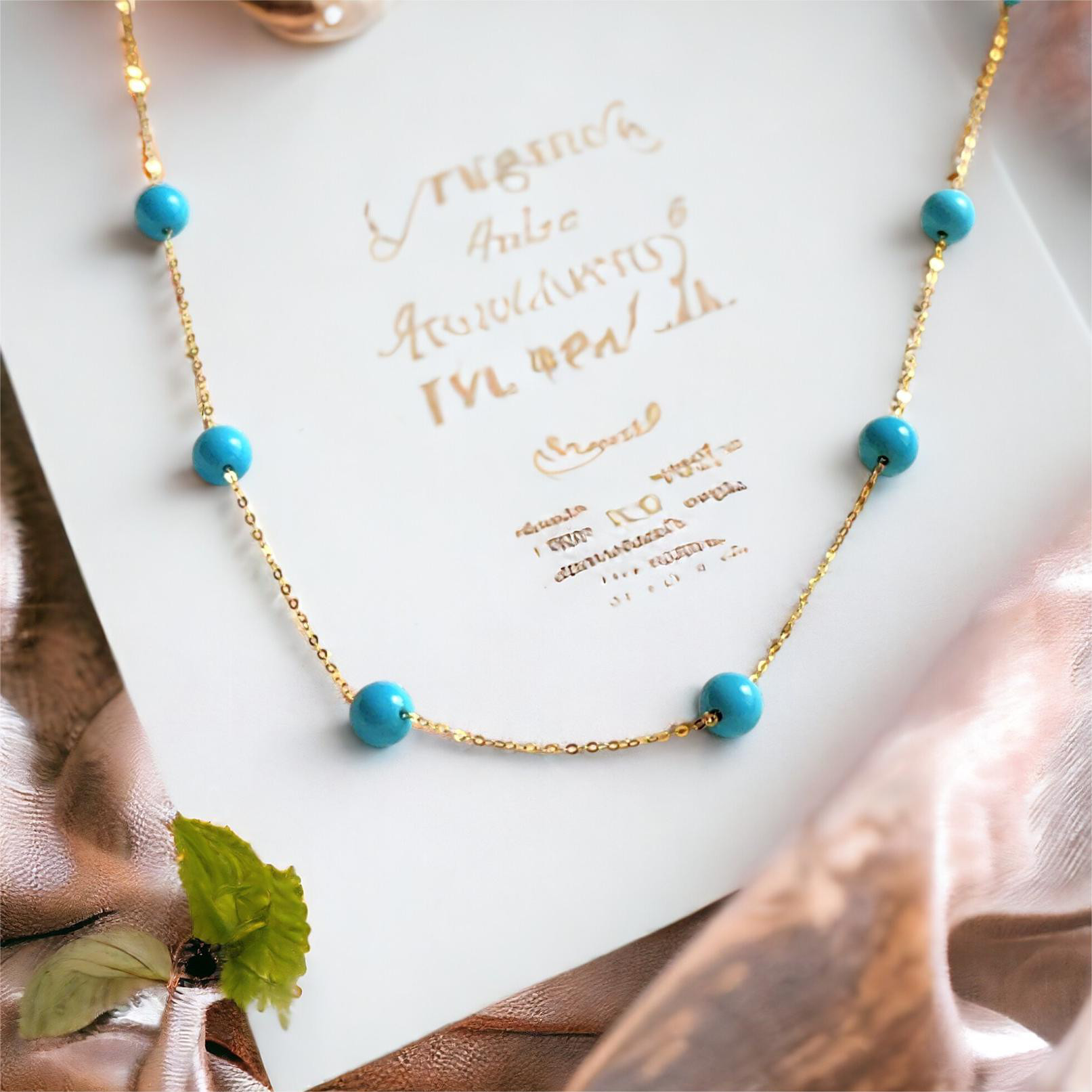 50％OFF 送料0円 純金 スター・ターコイズ・ネックレス/天然ターコイズ　誕生石　ギフト　ウェディング