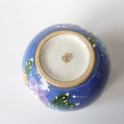 ジューンブラCreema陶器市2024  工房ゆずりは　福々碗　白地に鮮やかなブルーが良く映える　青彩花化粧　43432 5枚目の画像
