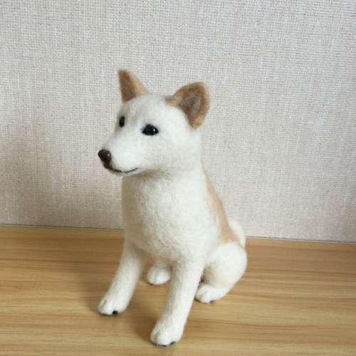 羊毛フェルト 白柴 白い犬 羊毛フェルト masapan 通販 17534362