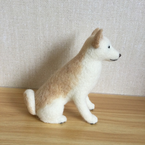 羊毛フェルト 白柴 白い犬 羊毛フェルト masapan 通販 17534362