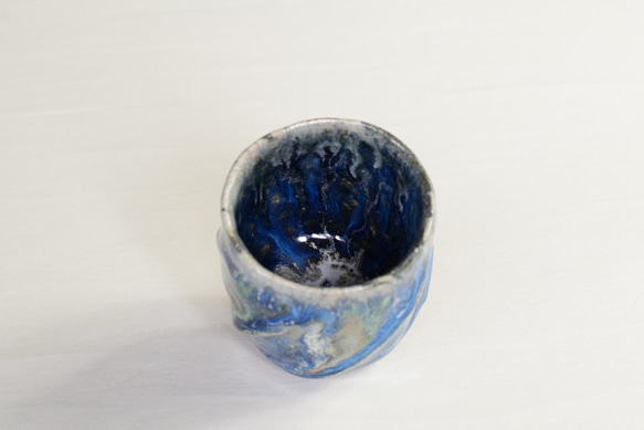 流れるブルーのカップ(Aw-029) 4枚目の画像