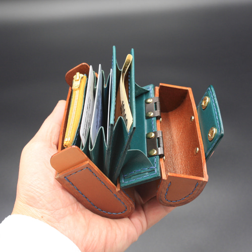 美品 ブルージーン レザー 三つ折り財布 5e8bee1e54-1702451278