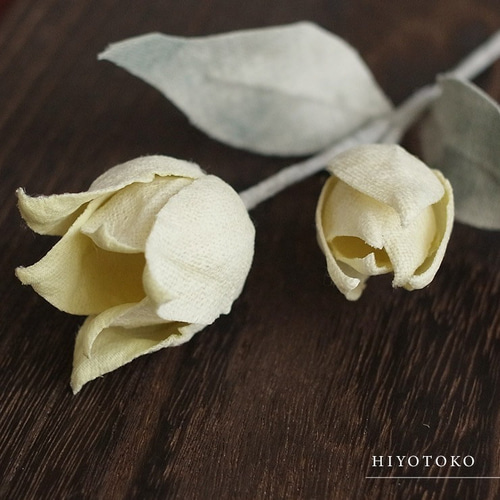 草木染め布花アクセサリー「チューリップのブローチ」 ブローチ H