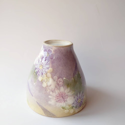 母の日Creema陶器市2024工房ゆずりは   お湯呑　 薄い紫色系の花柄がとても綺麗な絵柄　色彩花   43108 9枚目の画像