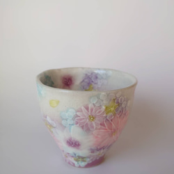 母の日Creema陶器市2024工房ゆずりは   お湯呑　 薄い紫色系の花柄がとても綺麗な絵柄　色彩花   43108 7枚目の画像