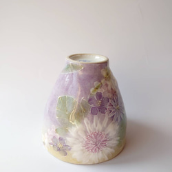 母の日Creema陶器市2024工房ゆずりは   お湯呑　 薄い紫色系の花柄がとても綺麗な絵柄　色彩花   43108 8枚目の画像