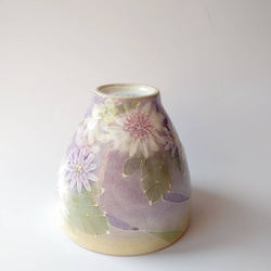母の日Creema陶器市2024工房ゆずりは   お湯呑　 薄い紫色系の花柄がとても綺麗な絵柄　色彩花   43108 10枚目の画像