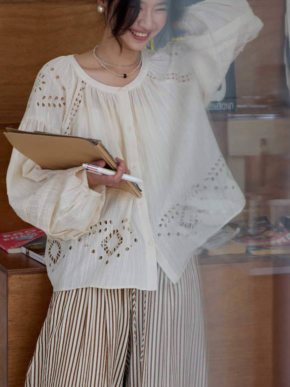 シャツ ブラウス秋物 レディース 春 夏 長袖 トップス オシャレ ホワイト スカーフ  オフィス 通勤 ゆったり 大人 OL ゆったり 30代40代50代 tx-dh-029.jpg