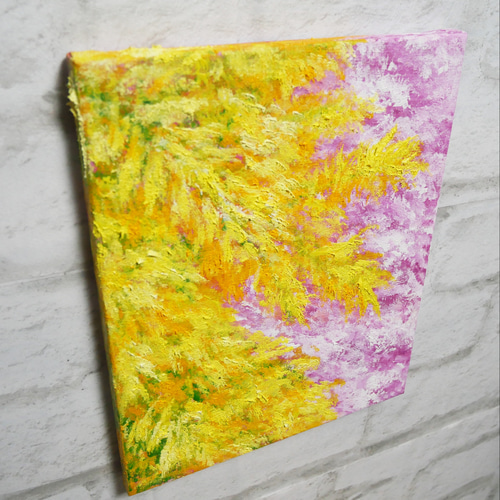 油絵 油彩 油彩画 絵 絵画 【ミモザのスワッグ】 油絵 油彩 油彩画 絵 絵画 【ミモザのスワッグ】 油絵 油彩 油彩