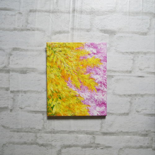 人気メーカー・ブランド 油絵 油彩 通販 HR 絵画 絵【ミモザとサクラ】 絵画 油彩画 絵画