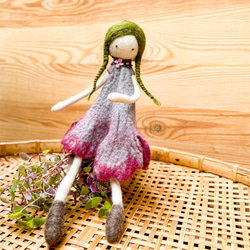 Lサイズ　フェルト人形飾り　ドールnasan-08 桜花 春スプリングギフト母の日新調　キーホルダー 7枚目の画像