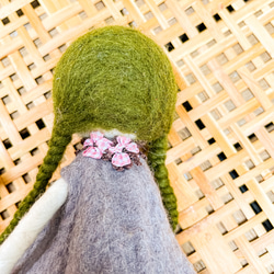 Lサイズ　フェルト人形飾り　ドールnasan-08 桜花 春スプリングギフト母の日新調　キーホルダー 9枚目の画像