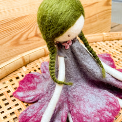 Lサイズ　フェルト人形飾り　ドールnasan-08 桜花 春スプリングギフト母の日新調　キーホルダー 3枚目の画像
