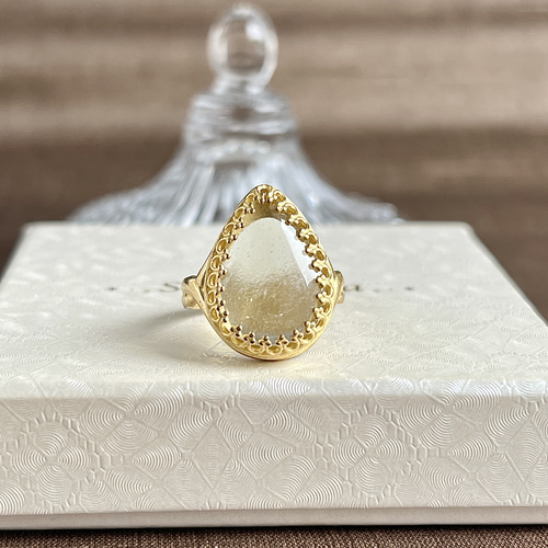 真鍮☆希少☆リビアングラス☆12〜18号フリーサイズ☆17.2×12.8