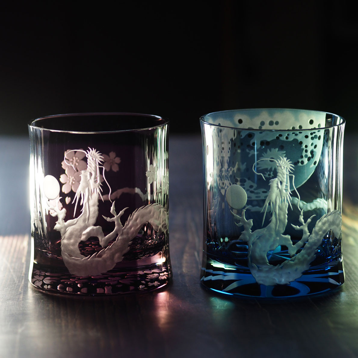 ペアロックグラス「昇り龍」