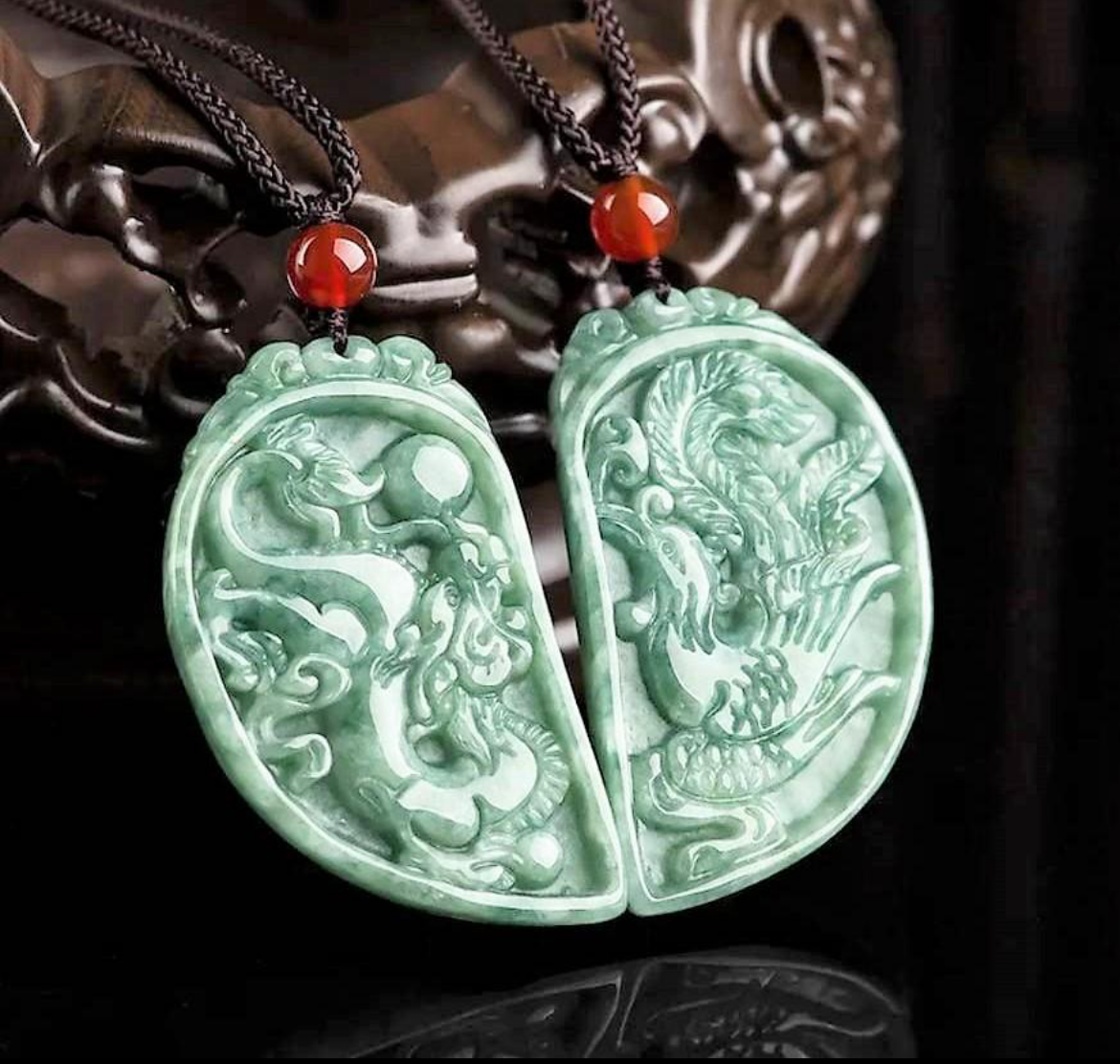 本翡翠 龍神 ネックレス 新品
