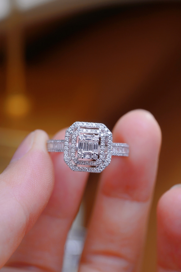 0.6カラット　ダイアモンドリング 天然ダイヤモンドリング0.6ct k18 指輪・リング パール大好き