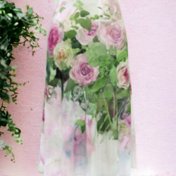 【受注製作】XXS～7XL❤ウェストゴム❤「シャビーシックピンク」フレアースカート 8枚目の画像