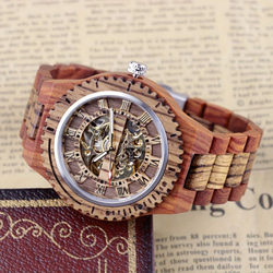 腕時計 木製時計 仕事用時計 オシャレ ビジネスレッドウッドメンズウォッチ ビジネスレッドウッドウォッチ a-320 4枚目の画像