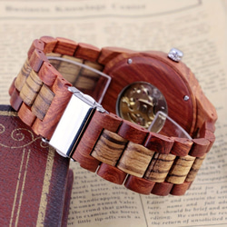 腕時計 木製時計 仕事用時計 オシャレ ビジネスレッドウッドメンズウォッチ ビジネスレッドウッドウォッチ a-320 5枚目の画像