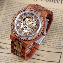 腕時計 木製時計 仕事用時計 オシャレ ビジネスレッドウッドメンズウォッチ ビジネスレッドウッドウォッチ a-320 8枚目の画像