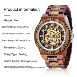 腕時計 木製時計 仕事用時計 オシャレ ビジネスレッドウッドメンズウォッチ ビジネスレッドウッドウォッチ a-320 7枚目の画像