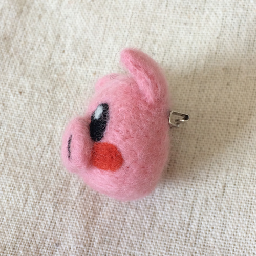 ブタさんの顔ブローチ【受注製作】 ブローチ おしづ 通販