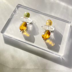 世界にただ一つ　Czech Glass Beads Earrings -OOAK- チェコガラス　チェコビーズ　ピアス 2枚目の画像