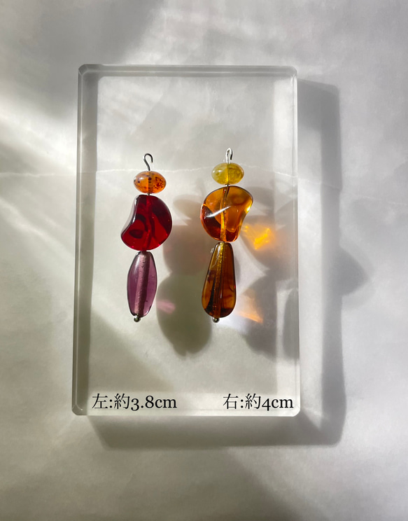 世界にただ一つ　Czech Glass Beads Earrings -OOAK- チェコガラス　チェコビーズ　ピアス 1枚目の画像