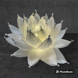 開花 蓮の花ランプ 平型 インテリアライト ナイトライト 1枚目の画像