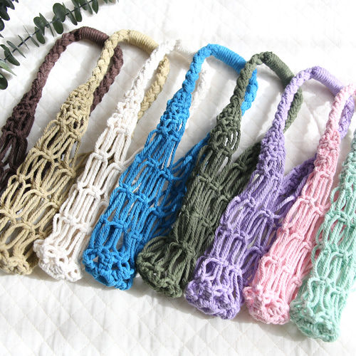 マクラメ❀ボトルホルダー12color <<S,M,Lサイズ>> ハンドバッグ kushu