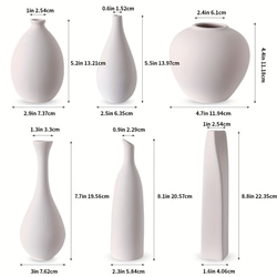 白いセラミック花瓶6個セット モダン シンプルな花瓶 小さな花瓶  ペイントができる花瓶 a-335 3枚目の画像