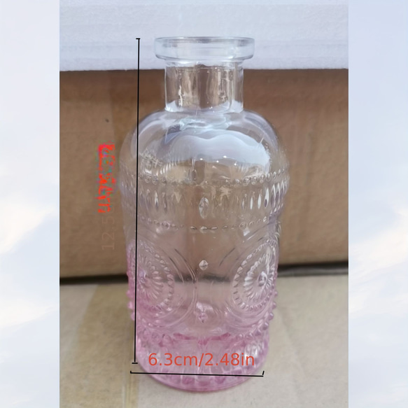 花瓶個10個セット ピンクの花瓶 ヴィンテージクリアガラスの花瓶 ホームテーブルの装飾 小さな花瓶 a-336 6枚目の画像