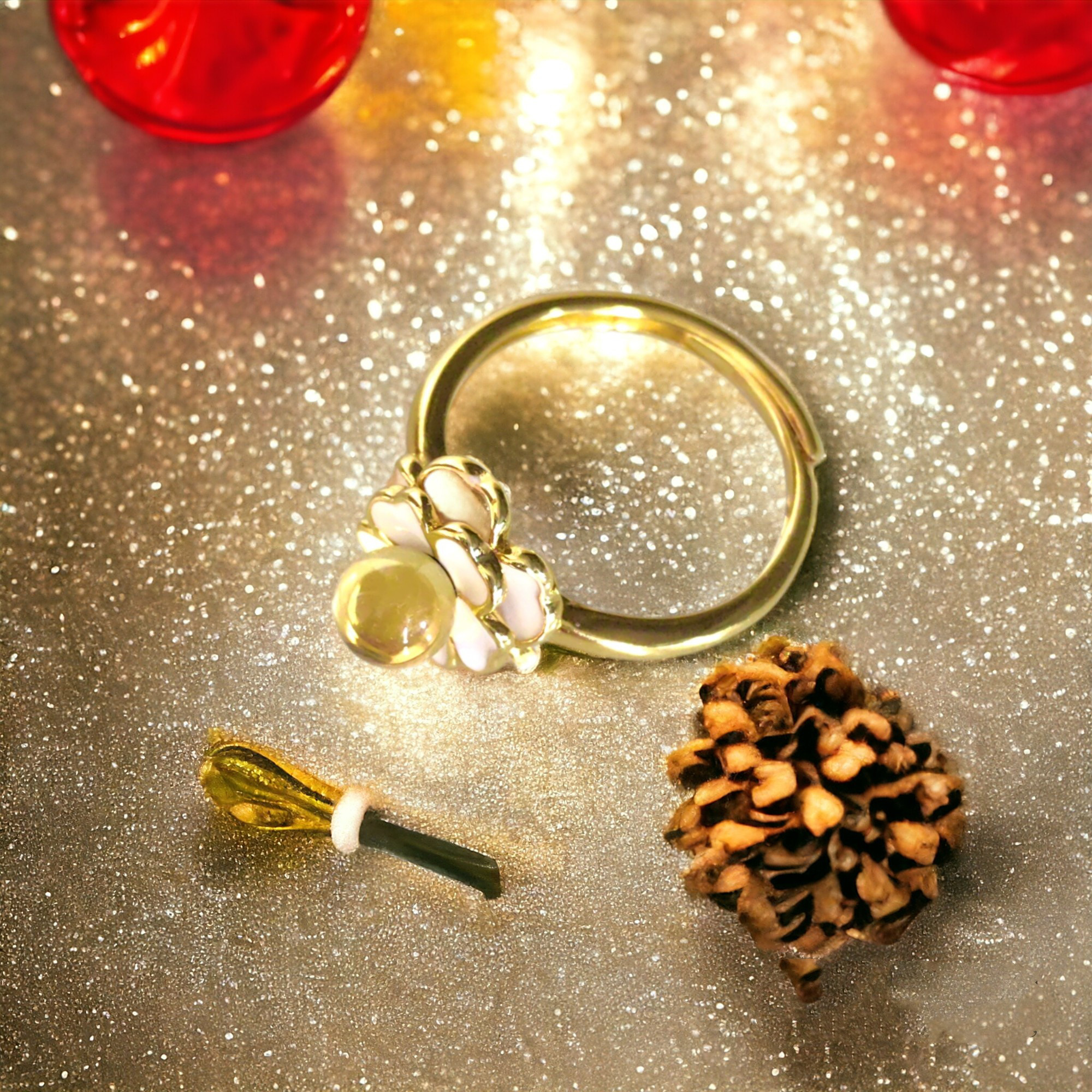 50％OFF送料0円【お花指輪・リング】フリーサイズ ギフト レディース 母の日  アート 天然石 琥珀 誕生日