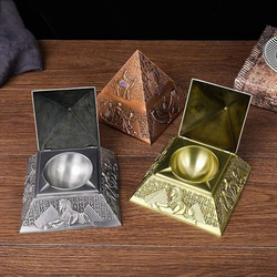 シルバー 灰皿 ピラミット灰皿 メタル製 クリエイティブ  a-347 3枚目の画像