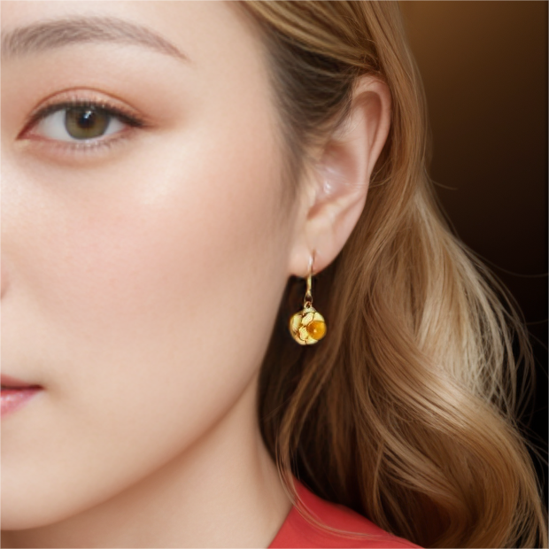 80％OFF送料0円【お花ピアス・イヤリング】フリーサイズ ギフト プレゼント 母の日  アート 天然石 琥珀 誕生日