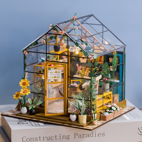 ミニチュアドールハウスキット 模型 おもちゃ 手作りDIY ミニハウスモデル アクセサリー付き 3D DIY a-363 3枚目の画像