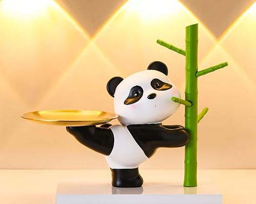 パンダの置物 小物入れ 2種類 デスクトップオーナメント デスクトレイ