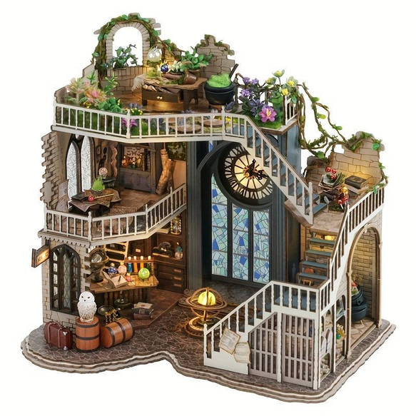 木製ドールハウスキット 模型 ミニチュア DIY 手作りハウスメイキングルームおもちゃ ホームベッドルーム a-366 3枚目の画像
