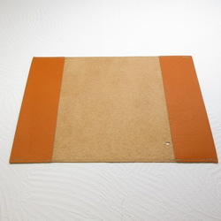文庫本サイズ♪「HANABIRA」シリーズ《ピッグスキン》オレンジ・一枚革のブックカバー・0362 4枚目の画像