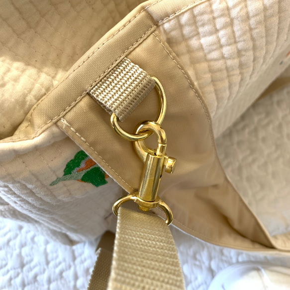 L Lサイズ　ハピリーダイナソー nubiが選べる　2wayマザーズバッグ　ヌビ　刺繍　恐竜　ボストンバッグ　オリジナル 7枚目の画像