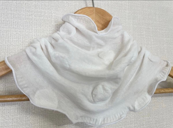 ドットエンボス加工綿100%ホワイトレースシングル手作りネック  
