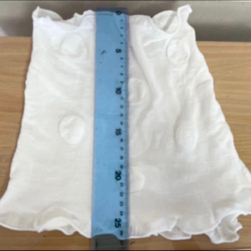 ドットエンボス加工綿100%ホワイトレースシングル手作りネック  